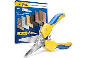 ‎S&R S&R scharfe Mehrzweckschere, Hochleistungsschere, Küchenschere, Haushaltsschere, 190 mm, Allzweckschere, 42 mm Klinge aus Edelstahl, Schere HRC 50-54 Schnittkanten, Universalschere, Kombischere