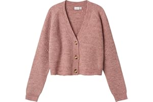 NAME IT Mädchen Nkfholly Boxy Short Knit Card Noos Strickjacke