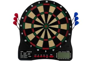 Jeu de fléchettes électronique KOTO Soft 590, avec 6 fléchettes à Pointe Souple, 39X1,5X43,3 cm, avec 32 Jeux, 590 Variantes de Jeux et des Accessoires Pratiques