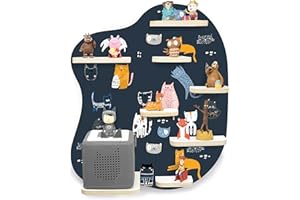 ‎STADTECKEN stadtecken Kinder Regal für Musikbox I Geeignet für die Toniebox und ca. 26 Tonies I Geschenkidee I Spielen I Sammeln I zum Aufhängen (Cats)