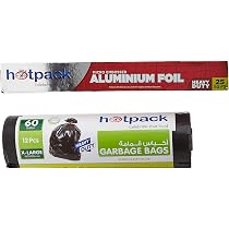 Hotpack Garbage Bag Roll, 12Pieces, 95 X 120 cm + Aluminium Foil ...