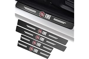 YALUGA 4PCS Car Door Sill Protector Threshold Protective Stickers,Carbon Fiber Stickers Door Sill Scuff Plate Cover Car Door Step,Work w/ Fiat 500 Qubo Panda Bravo 124 Spider Tipo Multipla Strada