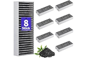 ZQZIQI 8 Stück Dunstabzugshaube Aktivkohlefilter für Siemens HZ9VRCR0 17004796/Bosch HEZ9VRUD0 17004811/Neff Z821VR0 17004806/ Gaggenau CA282111/ Constructa CCZ9VRCRCR0 17006669,Umluftersatzfilter Zubehör