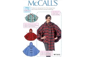 Mccall's Patterns 7202, Misses Ponchos,Sizes (16-18) (20-22) (24-26), Wool, Multi-Colour, ZZ (LRG-XLG-XXL)