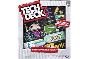 Tech Deck - Finger Skate - Pack 6 Tablas - Auténticos Mini Skates para Dedos 96 mm para Fingerboarding Coleccionables del Sk8Shop Bonus Pack - 6062867 - Juguetes Niños 6 años+