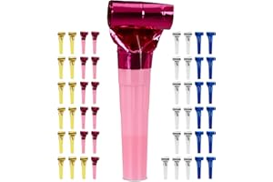 Relaxdays Trombette da Festa, Set da 50 pz., Fischietti per Bambini, Compleanno, Carnevale, Party-Kit, Carta, Colorate