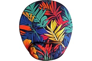 BRILA Grande tappetino per mouse con supporto ergonomico in memory foam per poggiapolsi, design con fori per massaggi, fondo antiscivolo in poliuretano, tappetino per mouse per alleviare