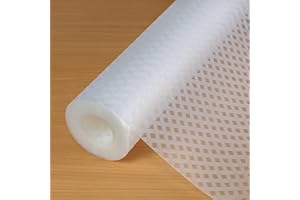 Hersvin Tappetino per Cassetti Cucina, Non-adesivo Rotolo Plastica, Tappetini Salva Mobili, Rivestimento Protezione Ripiani, Proteggi Superficie (Trasparente/Incrociato Striscia, 30x500cm)