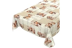 ANRO Obrus ceratowy, obrus ceratowy, obrus na stół, kawowy, espresso, 100 x 140 cm