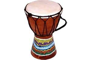 ONE WORLD IS ENOUGH Children's Djembe Drum/Bongo Drum Hand Painted (Height: 15cm)