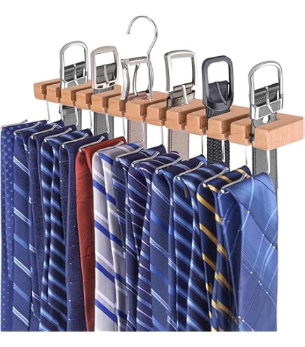 Organizzatore Cinture Da Armadio - 10 Ganci Per Cinture, Sciarpe E Cravatte | Nero