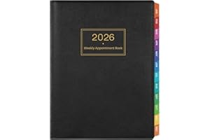 ARTFAN Agenda 2026 - Agenda Scolaire 2026 janvier 2026 à décembre 2026 avec heure, agenda avec horaire de 15 minutes, 21,8 x 29 cm, couverture en cuir synthétique souple