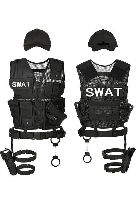 Swat Sort Taktische Weste Nylon Tactical Weste, Mit Vielen Taschen, Tactical ...