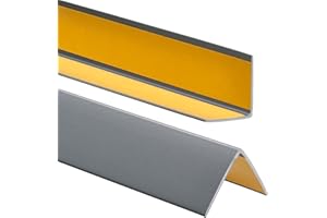 ProfiPVC Cornière PVC 50x50 mm 80cm - Baguette d’angle de protection, profilé d'angle caoutchouc autoadhésif - Protection d'angles et rebords, flexible, facile à installer, Argenté