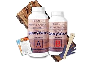 Resin Pro EPOXYWOOD 1.5 KG Epoxy Resin for Wood - Resin for Protective Coating, Restoration, Reinforcement for Wood, Fiberglass and Metal