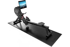 Powr Labs Rowing Machine Mat for Carpet & Hardwood Floors - Rower Mat for Hydrow, Concept 2, Peloton Rower