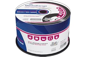 MediaRange Vinyl CD-R 700MB| 80 min 52 gånger skrivhastighet, skrivbar (bläckstråleskrivare), svart skrivsida, 50 kakebox