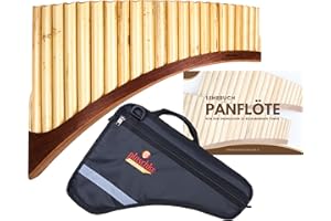 PLASCHKE INSTRUMENTS Plaschke flauto di pan concerto con zoccolo design, kit con custodia e libro didattico, 22 toni- Do