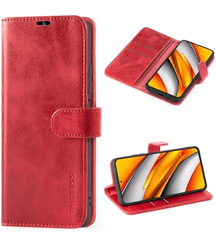 LEYAN Leder Folio Hülle Für Xiaomi Poco M3 – Brieftaschen-Design Mit Kartenfächern & Ständerfunktion