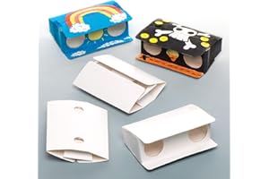 Baker Ross Kits de jumelles à fabriquer, pour que les enfants peignent, décorent et personnalisent pour des activités d'artisanat (pack de 5) Blanc