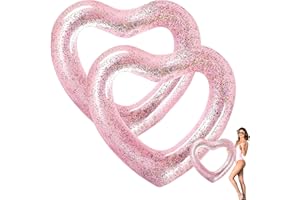 AQUADELOS X2 Flotador Corazón O Corazón Hinchable 120cm. Diseño Hinchable Y Resistente Ofrece Diversión para Adultos En La Playa O La Piscina Disfruta del Verano con Este Flotador Piscina Grande.