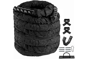 Neorexon Heavy Battle Rope for Home Gym & Exercise Training, Workout Exercise Rope, 30 FT Length, Battle Rope Anchor Included