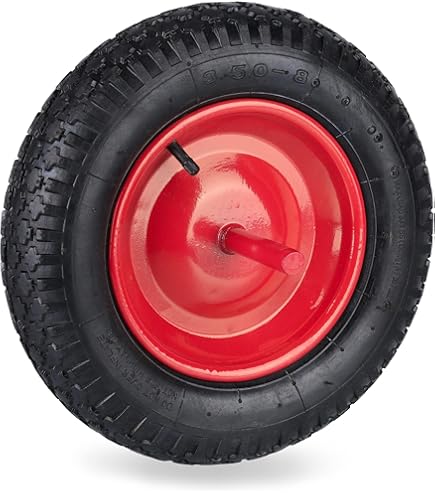 Carriola 2 Ruote Ruote Per Carrello Spiaggia Pneumatico Carriola Meister 260mm - Gomma Con Cerchio In Acciaio Portata 200kg Ruota Carriola 3.50-8 Ruota Per Carrello - Foto 4