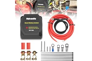UCKASAYFY 6m Split Charge Relay Kit 12v 140amp Leisure Battery Kit Voltage Sensitive Relay VSR Smart Dual Battery Isolator Kit for camper auto van