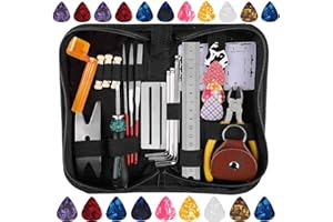 AUWOO 45Pcs Guitar Maintenance Tool Kit with Carry Bag - Guitar Pick, Ukulele, Bass, Mandolin, Banjo Care & Cleaning Accessories for Music Enthusiast