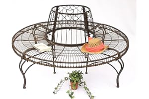 DanDiBo okrągła ławka wykonana z metalowej ławki JC112404 ławka na drzewko siedzisko ławka ogrodowa D-150 cm H-75 cm