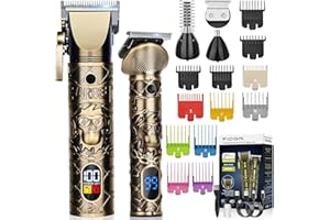 YIDON Profi Haarschneidemaschine Set, Barttrimmer Herren, Multifunktionale Clipper Haarschneider, Präzisionstrimmer mit LED-Anzeige,Haare/Bart/Styling/Konturen/Koteletten Barber Rasierer Set