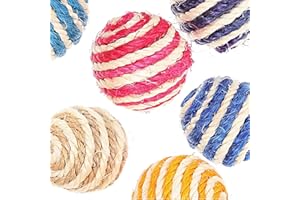 Vebetter Sisal Ball, Confezione Da 9 Palline Di Sisal Per Gatti, 4,3 Cm, Colori Assortiti, Per Gatti, Da Grattare, Giocattolo Interattivo Per Interni E Gatti, Colore Casuale Sisal Ball.