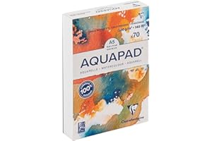 Clairefontaine 975620C – Blok klejony Goldline Aquapad – 50 arkuszy – A6 (10,5 x 14,8 cm), 300 g