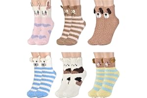 COLORNIVAL Calcetines cálidos para Mujer, Calcetines de Navidad, Calcetines de Invierno, Calcetines Coloridos, Calcetines mullidos, Calcetines de Cama