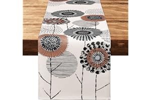 Weldomcor Tovaglia Lavabile Piante Floreali Tovaglia Moderna Primavera Estate Decorativa Tovaglia Vintage per Sala da Pranzo Cucina Agriturismo, 32x180cm