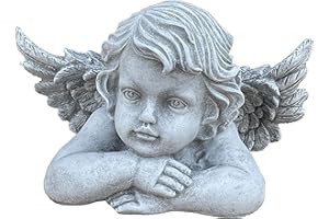 STONEANDSTYLE Stone and Style Statuetta in pietra, busto d`angelo, angelo decorazione per cimitero