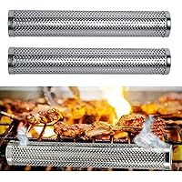 Poweka Räucherröhre aus Edelstahl 12''(30cm) - Zubehör für Küche Kochen Gasgrill und Kohlegrill 2 Stück