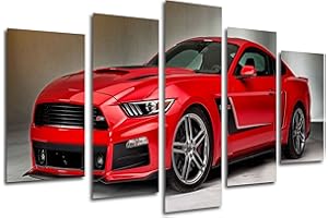 Cuadros Camara Modern Photo Car Poster Mustang Red, 165 x 62 cm, Ref. PST26331