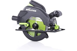 Evolution Power Tools F165CCSL Circular Saw Multi-Material Cutting, Cuts Wood, Metal, Plastic & More, Parallel Edge Guide Included, 45˚ Bevel Capacity, 1200W, 165mm TCT Blade Included (230V)