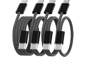 Anysea Cable USB C a USB C Carga Rápida - 4Pack [2M+1M+1M+0.5M] 60W Cable USB Tipo C Carga Rápida Trenzado Nylon Datos Cargador Teléfono Compatible con iPhone 17 16 15 Galaxy S25 S24 iPad MacBook