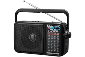 Gelielim Radios Mains and Battery, Portable Radio AM FM Shortwave Radio, Battery Radio for Home or Outdoor, Earphone Jack, Large Dial Easy to Use, Small Gfits for Seniors Elderly