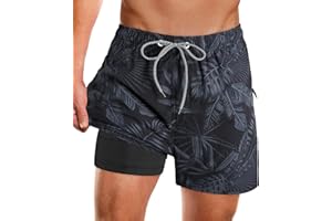 APTRO Men's Swimming Shorts with Zip Pockets 2 in 1 Quick Dry Swim Trunks with Compression Liner 02