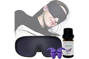 BETTER DREAMS Antifaz Dormir Tapones Oídos Aceite Lavanda Pack Relajación Sueño Profundo Bloquea Luz Reduce Ruido Descanso Natural Viajes Reducción Sonido Kit Sueño Bienestar Aromas Relajantes