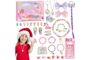 KAZATE Calendario Dell Avvento 2023, Calendario Dell'avvento Bambina, Unicorno Calendario Avvento Ragazza Gioielli, Pop Regali Natale Particolare Regalini Idee Braccialetti Orecchini per Kinder Bambini