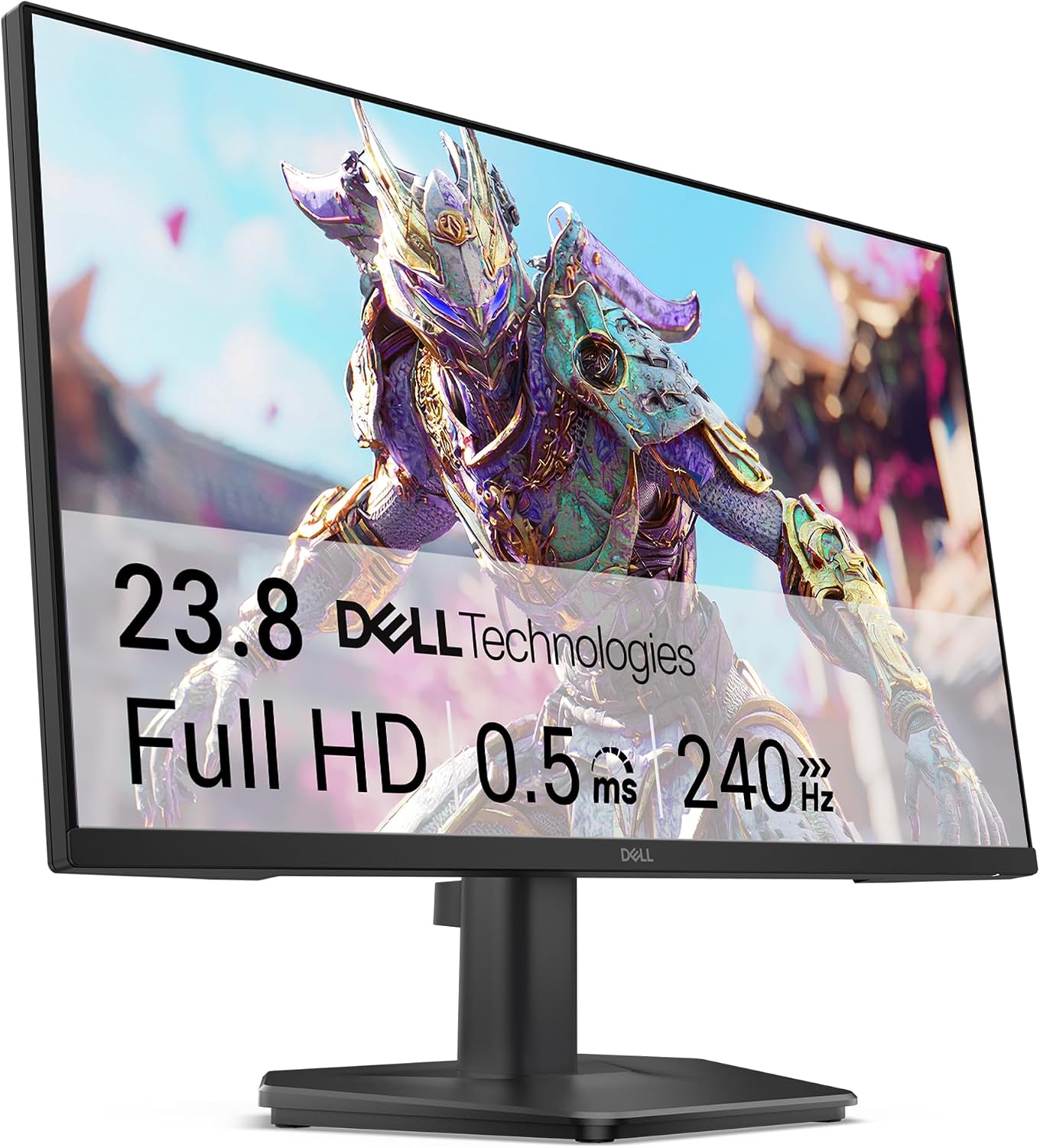 DELL 24 Monitor Gaming - SE2426HG, Full HD (1920x1080), 240Hz, Fast IPS, 0.5ms, AMD FreeSync Premium, 99% sRGB, HDR10, VESA (100x100mm), DisplayPort, 2 HDMI, 3 Años de Garantía, Negro