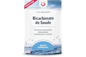 GERLON Bicarbonate de Soude Alimentaire & Ménager 1,5kg – Format Pratique et Refermable - Fabriqué en France