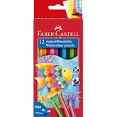 FABER-CASTELL Set of 12 Watercolour Pencils with Brush | Watercolor Pencils for Kids with Brush Included - Break-Resistant an