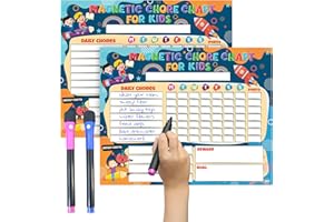 SOL Lot de 2 tableaux de récompense magnétiques pour enfants avec 2 stylos | Tableau de corvées pour la famille | Tableau de corvée magnétique pour enfants | Tableau de corvées pour la famille |