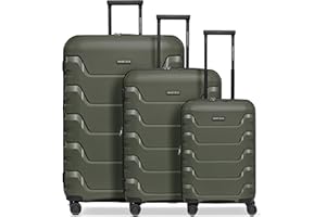 SMARTBOX Hartschalen Koffer-Set 3-teilig | mit Dehnfalte erweiterbar um 3 cm | aus hochwertigem, leichten & robusten Polypropylen | 4 Doppelrollen & TSA-Schloss für Damen & Herren (Edition 01)