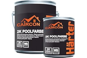 CAIRCON Peinture époxy piscine et bassin pour béton et carrelage - Gris clair 2,5Kg